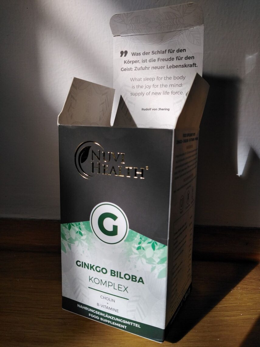 Das Ginkgo Produkt wird schön verpackt geliefert.