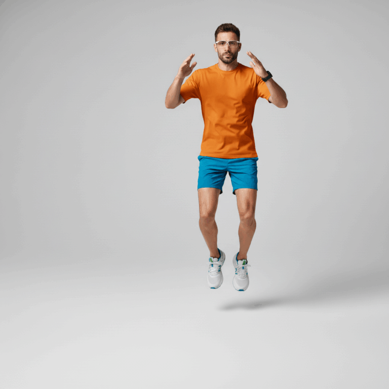Biohacking mit laufsport ist für diesen fitten mann jeden tag einen luftsprung wert. symbolbild.