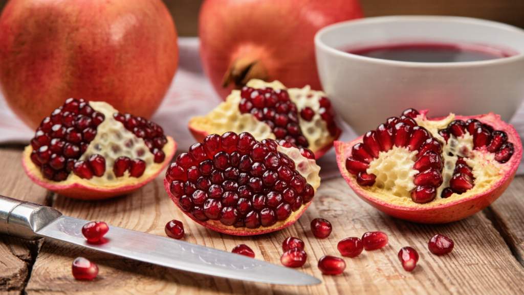 Granatapfel ist bei Zubereitung eine kleine Prozedur, bis man den Saft bekommt. Symbolbild.