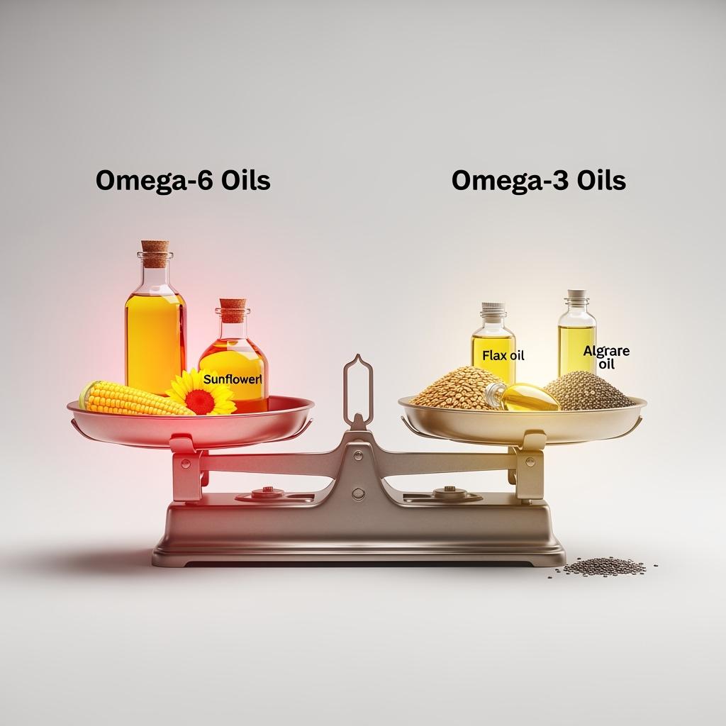 Omega-Fettsäuren-Verhältnis.  2:1 ist ideal, moderne Ernährung liegt oft bei 15:1 oder mehr. Symbolbild. 