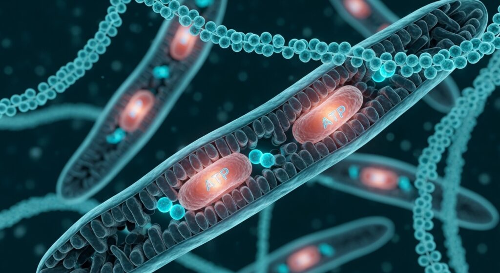 Biohacking hat viel mit Zukunftsforschung zu tun wie die Analyse der ATP Produktion in den Mitochondrien. Symbolbild.
