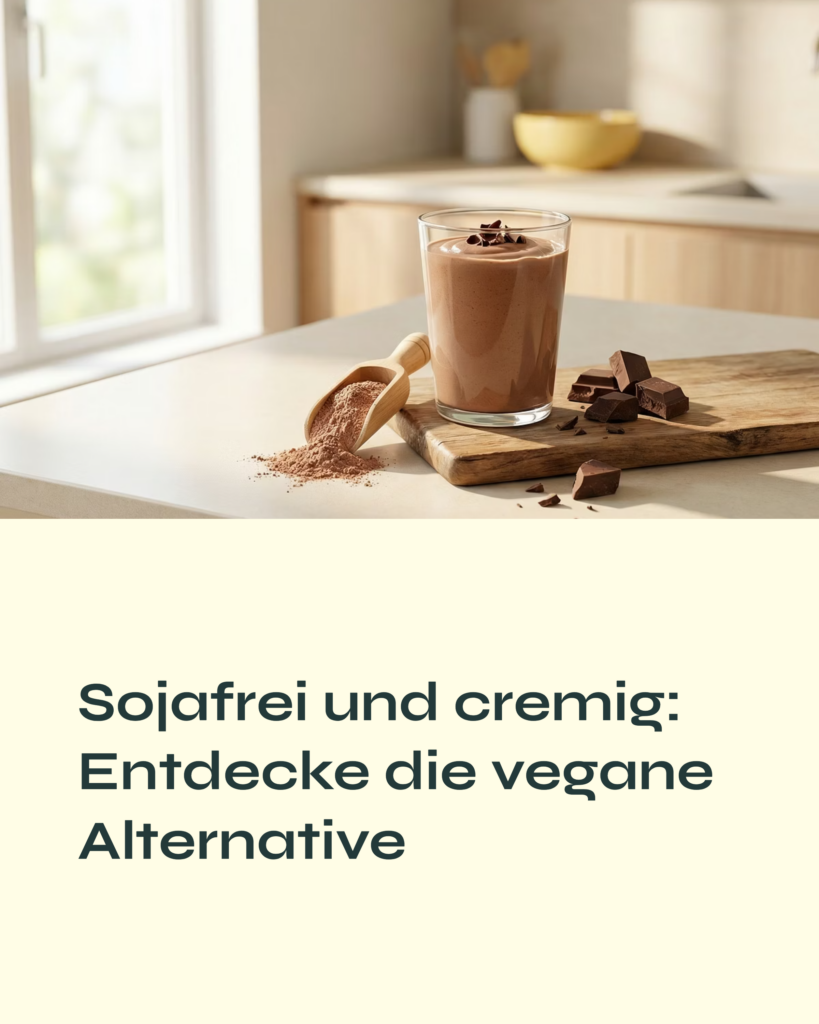 Sojafrei und cremig, Proteine Produkte von nature Heart. KI Visual 