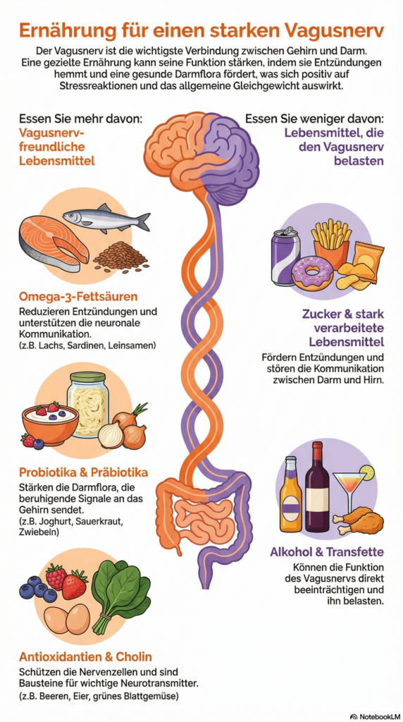 Vagusnerv Ernährung Infografik. Google NotebookLM